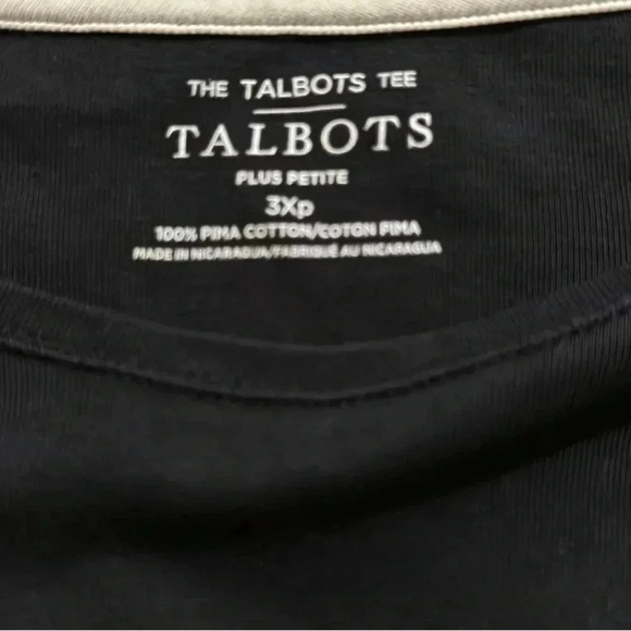THE TALBOTS TEE Black Long Sleeve Top Women’s Petite 3X - Picture 3 of 3